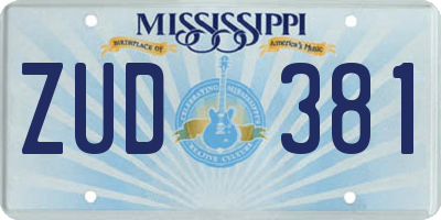MS license plate ZUD381