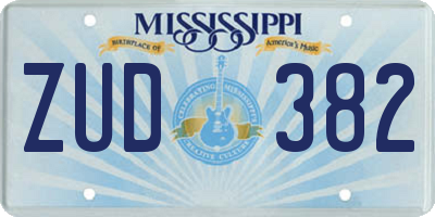 MS license plate ZUD382