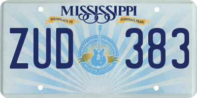 MS license plate ZUD383
