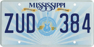 MS license plate ZUD384