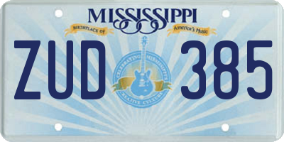 MS license plate ZUD385