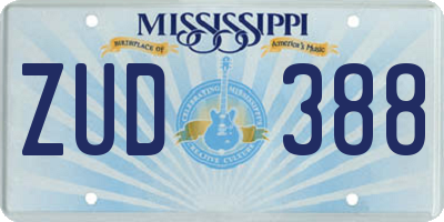 MS license plate ZUD388