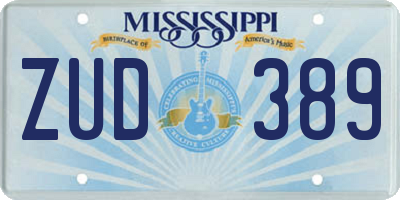 MS license plate ZUD389