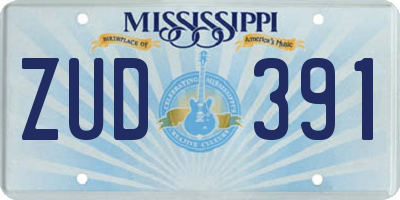 MS license plate ZUD391