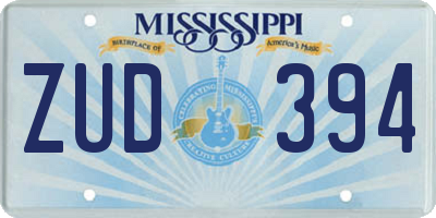 MS license plate ZUD394