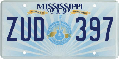 MS license plate ZUD397