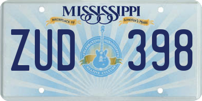 MS license plate ZUD398