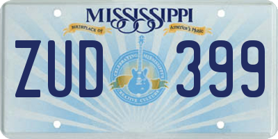 MS license plate ZUD399