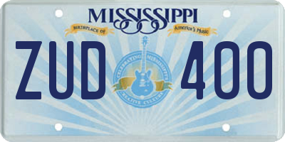 MS license plate ZUD400