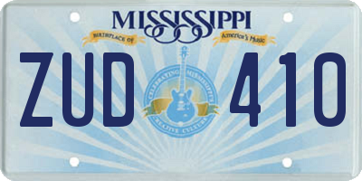 MS license plate ZUD410