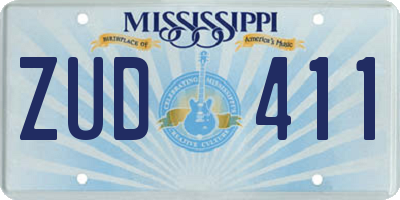 MS license plate ZUD411