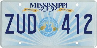 MS license plate ZUD412