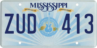 MS license plate ZUD413