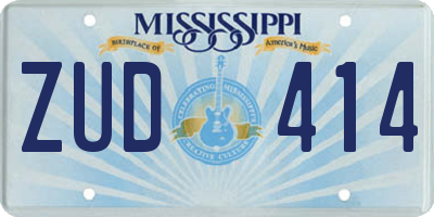 MS license plate ZUD414