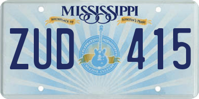 MS license plate ZUD415