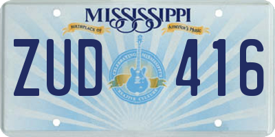 MS license plate ZUD416