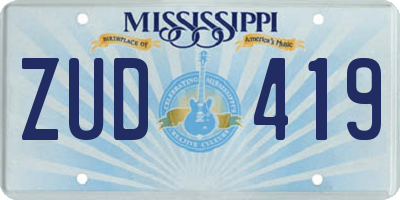 MS license plate ZUD419