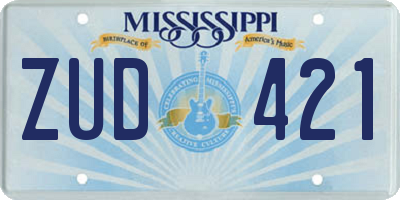 MS license plate ZUD421