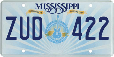 MS license plate ZUD422