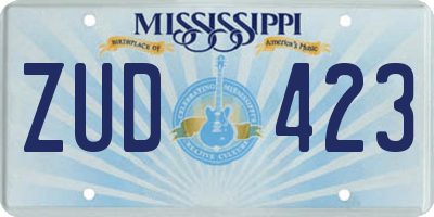 MS license plate ZUD423