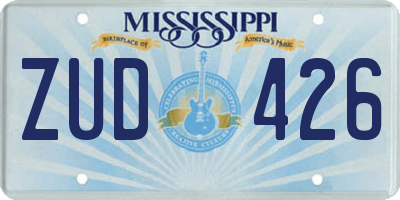 MS license plate ZUD426