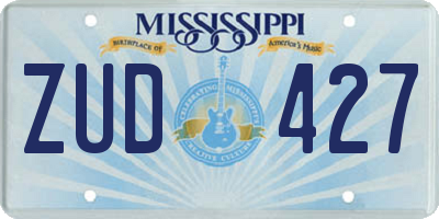 MS license plate ZUD427