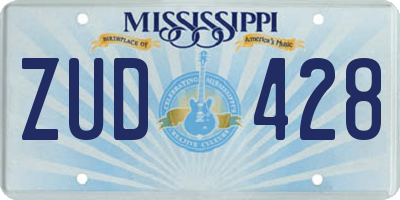 MS license plate ZUD428