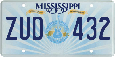 MS license plate ZUD432