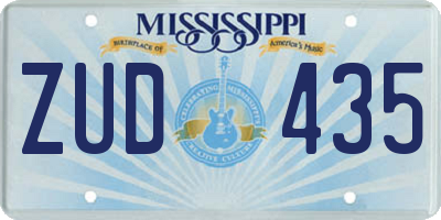 MS license plate ZUD435