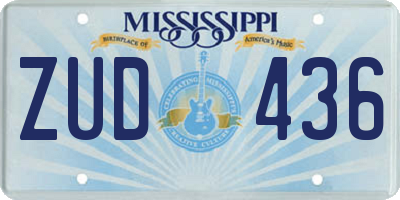 MS license plate ZUD436