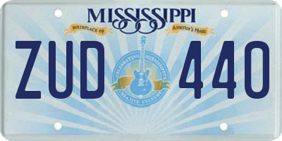 MS license plate ZUD440