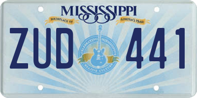 MS license plate ZUD441