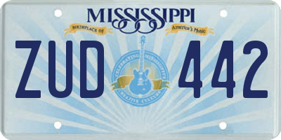 MS license plate ZUD442