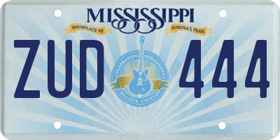 MS license plate ZUD444
