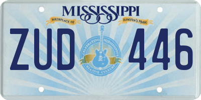 MS license plate ZUD446