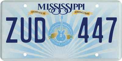 MS license plate ZUD447