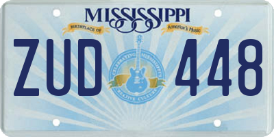 MS license plate ZUD448
