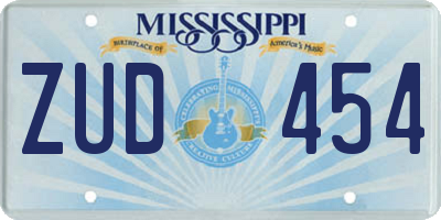 MS license plate ZUD454