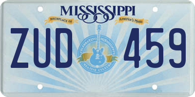 MS license plate ZUD459