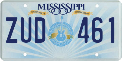 MS license plate ZUD461