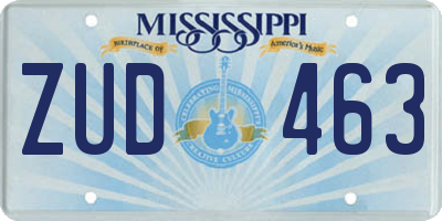 MS license plate ZUD463
