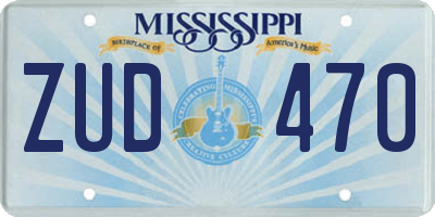 MS license plate ZUD470