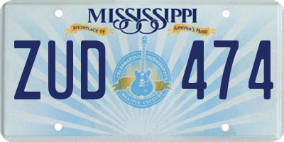 MS license plate ZUD474