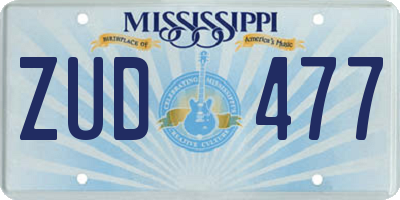 MS license plate ZUD477
