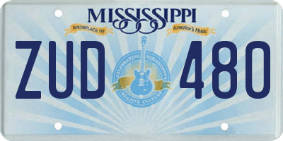 MS license plate ZUD480