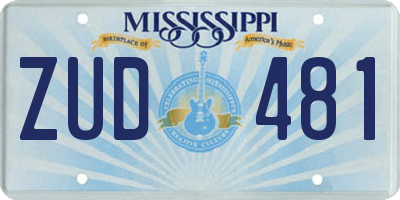 MS license plate ZUD481