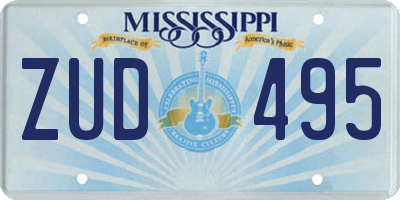 MS license plate ZUD495