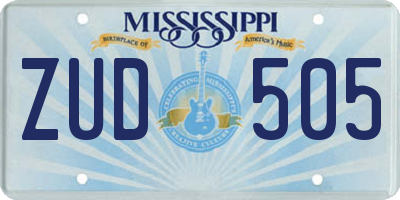 MS license plate ZUD505