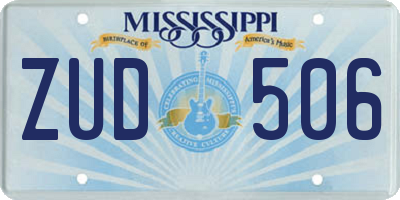 MS license plate ZUD506