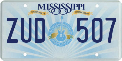 MS license plate ZUD507